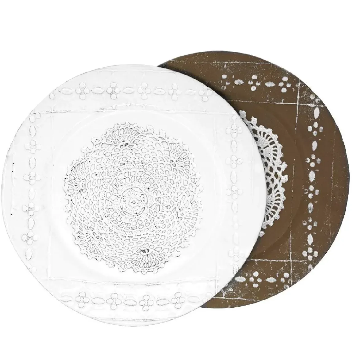 Assiette En Terre Brute Dentelle