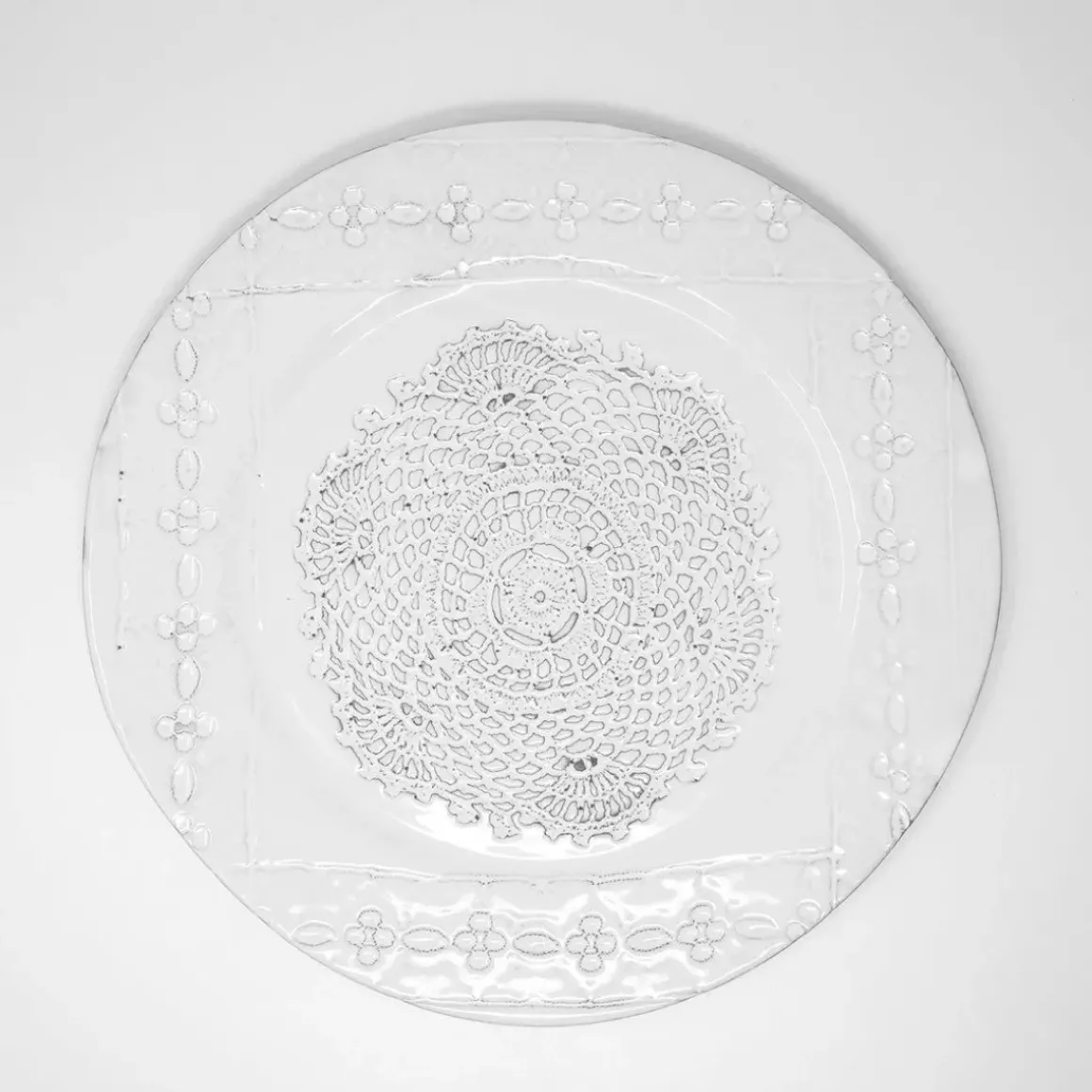 Assiette En Terre Brute Dentelle