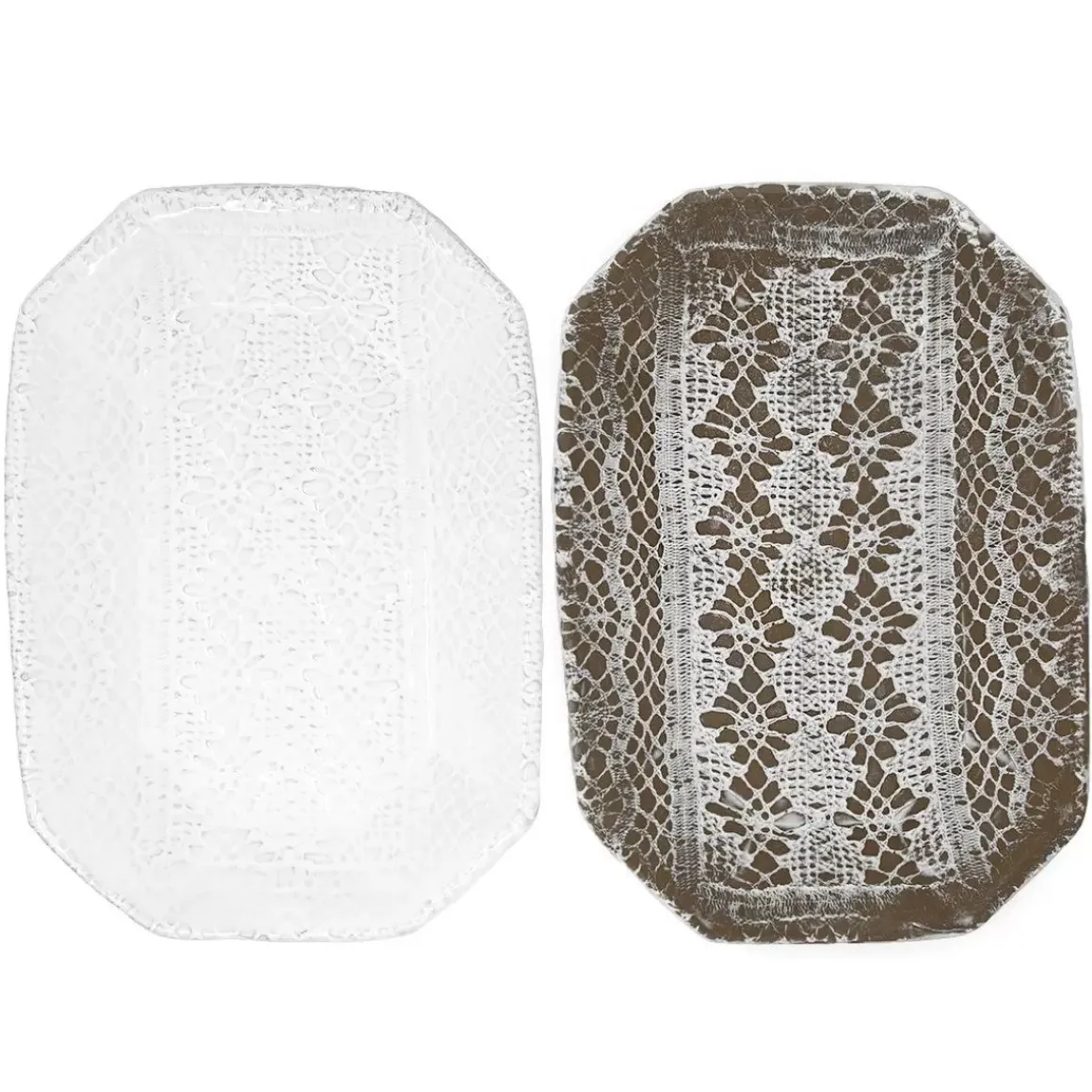 Assiette Rectangulaire Dentelle