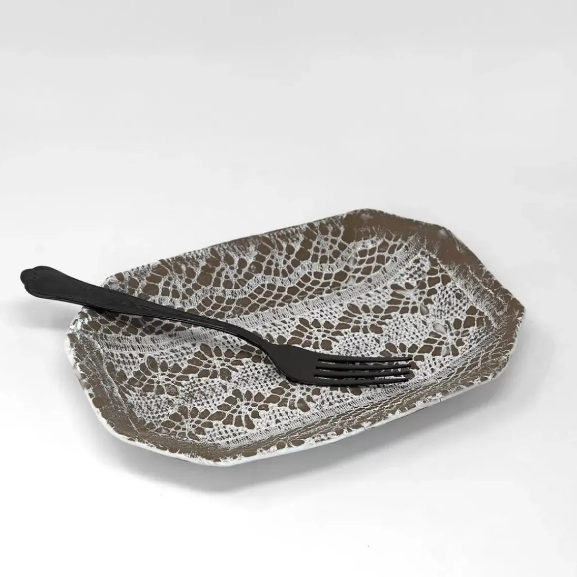 Assiette Rectangulaire Dentelle